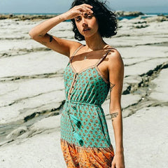 Sleeveless Strap Mini Rayon Floral Boho Dress