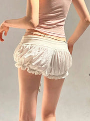 Low-Rise Zippered Denim Short