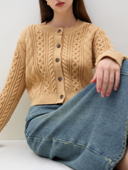 Twisted Flower Short Knit Cardigan