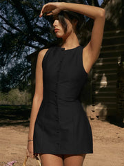 Sleeveless O Neck Bodycon Mini Vacation Dress