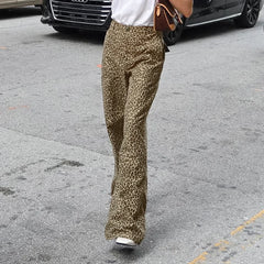 Leopard Print Wide Leg Pant