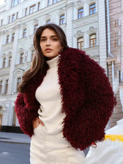 Oversize Faux Fox Fur Winter Coat