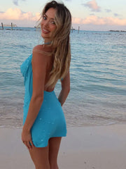 Beaded Backless Bodycon Mini Dress