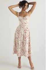 Halter Solid High-End Floral Dress