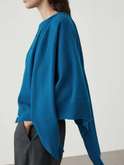 Minimalist Round Neck Knit Short Cardigan