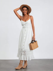 Elegant Floral Print V-Neck Ruffle Boho Dress