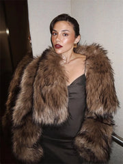 Retro Plush Imitation Mink Fur Coat