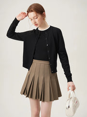 Silk Knit Black Loose Spring Cardigan