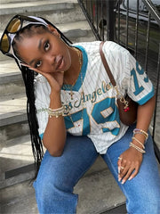 Loose Print Street Spring T-shirt