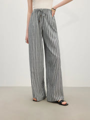 Striped High Waist Drape Pant