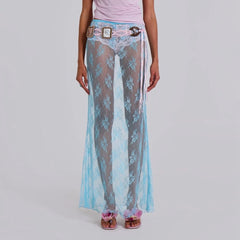 Vintage Floral Lace Sheer Skirt