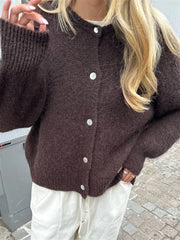 Fuzzy Button Down Knit Warm Cardigan