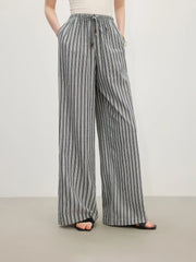 Striped High Waist Drape Pant