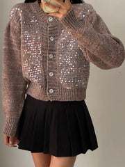 Cropped Twist Thick Warm Knit Cardigan