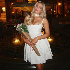 Ruffles Lace Backless Ball Mini Dress