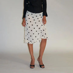 Elegant Dot Pattern Sheer Mesh Skirt