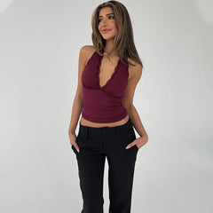 Lace Edge Sweet Halter Crop Top