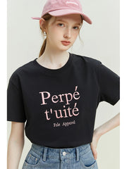 Cool Letter Embroidery Loose T-shirt