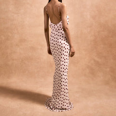 3D Flower Polka Dot Cami Vacation Dress