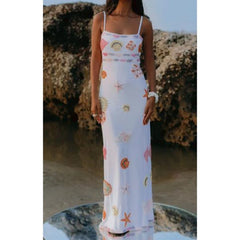Sequin Shell Square Neck Vacation Dress