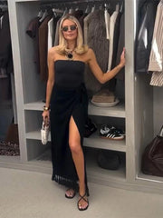 Lace Up Off Shoulder Midi Dress