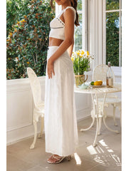 Embroidered Flower Camisole Skirt Two Piece Set