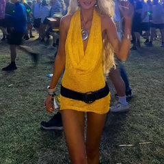 Knitted Sleeveless Halter Bodycon Dress