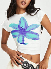 Floral Slim Fit Casual Street T-shirt
