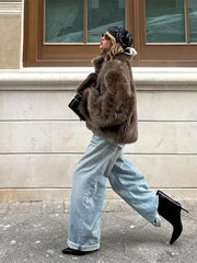 Fluffy Faux Fur Short Coat