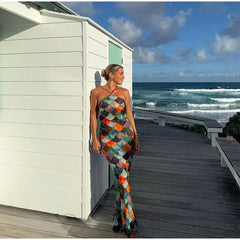 Sequins Scale Print Sleeve Bodycon Dress