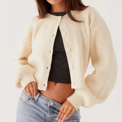 Loose O-neck Y2K Knit Cardigan