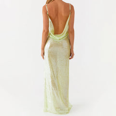 Glitter Sequin Rhinestone Long Bodycon Dress