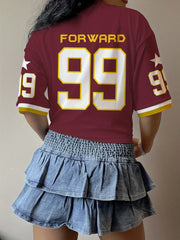 Red Number Quick Dry Loose T-shirt