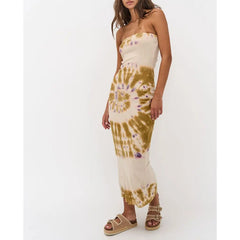 Y2K Slim Vintage Strapless Bodycon Dress