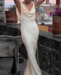 Satin Lace Spaghetti Strap Bodycon Dress