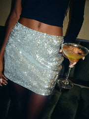 Summer Mini Sequins Party Skirt