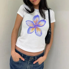 Graphic Crew Neck Crop Aesthetic T-shirt