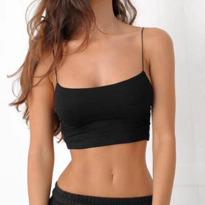 Sexy Tank Top Black Halter Crop Tops Women Summer Camis Backless Camisole Fashion Casual Tube Top Female Sleeveless Cropped Vest
