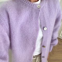 Y2K O-neck Lazy Fit Knit Cardigan