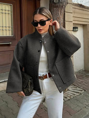 Loose Single Breasted Spring Coat