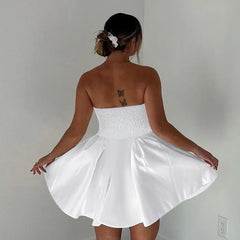 Sexy Strapless Backless Black Prom Dress