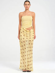 Polka Dot Patchwork Maxi Dress
