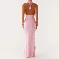 Lace Halter V-Neck Slim So Bodycon Dress