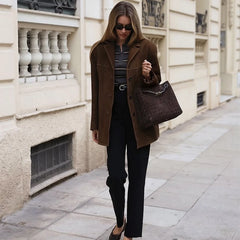 Suede Vintage Brown Leather Coat