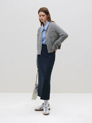 Wool Short Thick Button Knit Cardigan