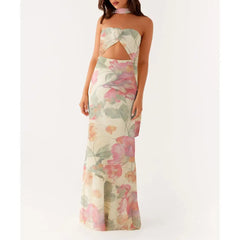 3D Flower Off Shoulder Mermaid Vacation Dress