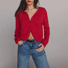 Vintage Button Round Neck Knit Cardigan