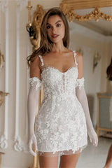 Lace Spaghetti Appliques A-Line Vacation Dress