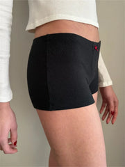 Star Print Knee Denim Short