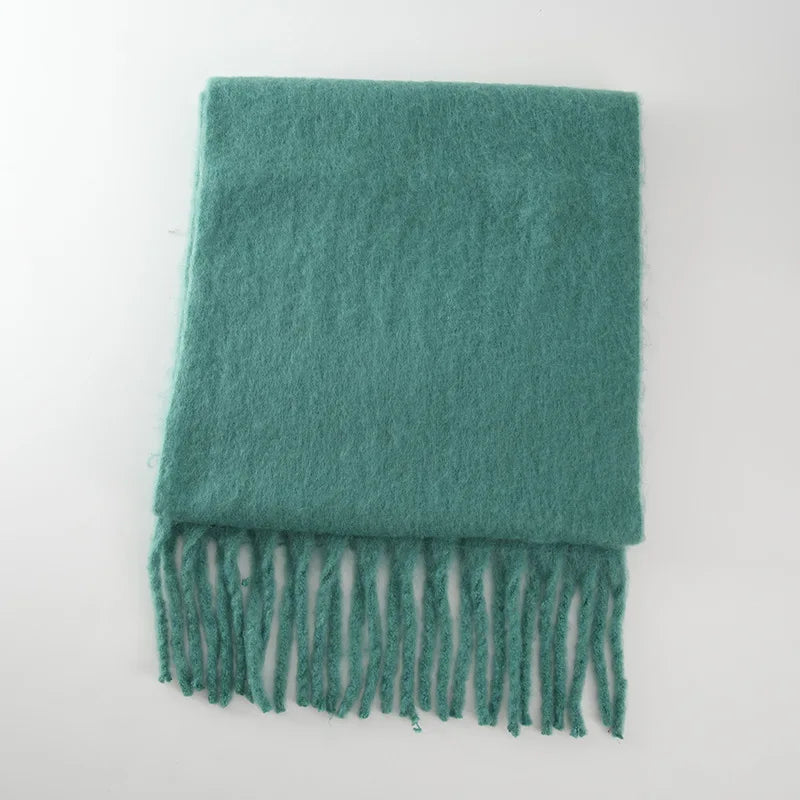 Cashmere Scarves for Women - Thick and Warm Muffler with Tassel Detail